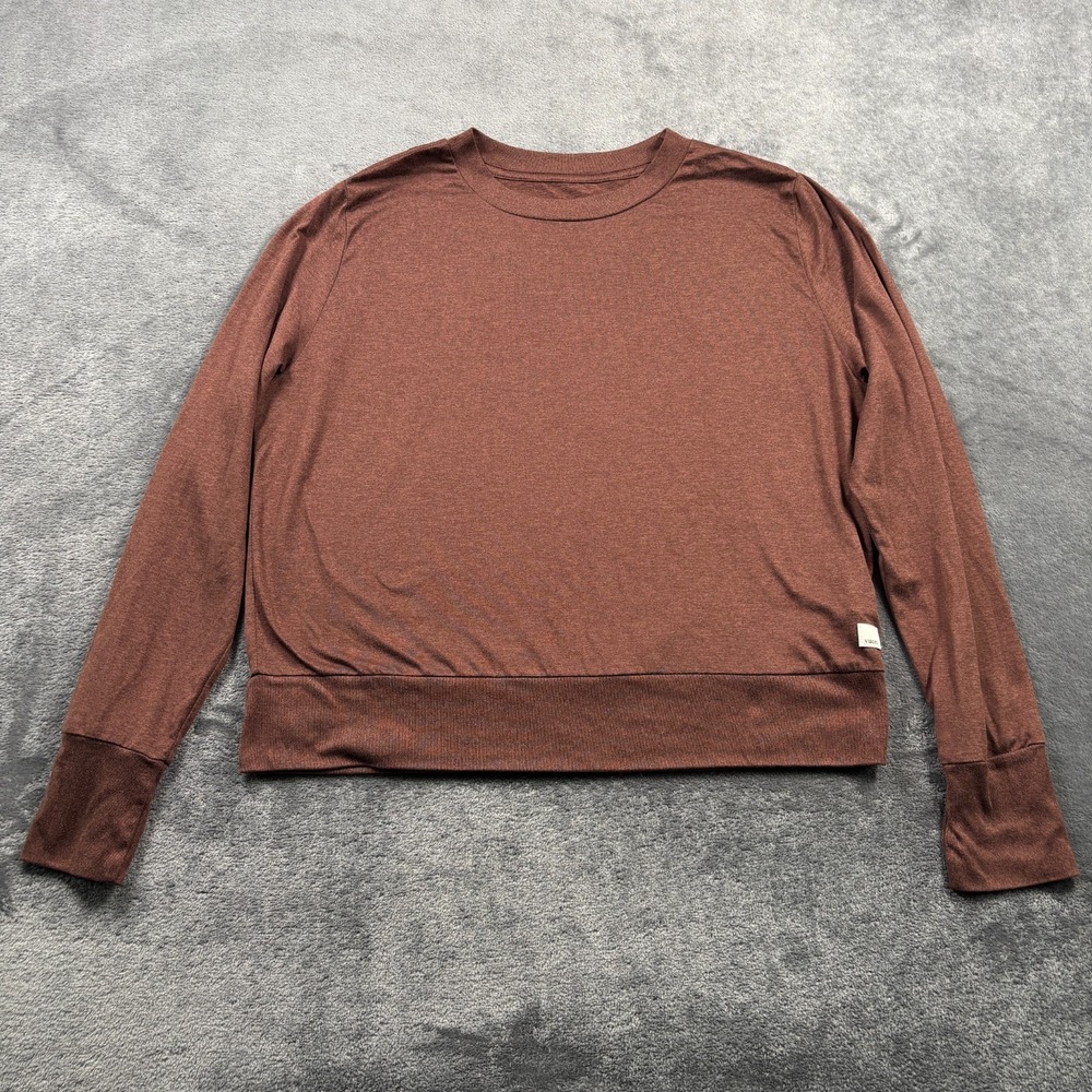 Vuori Shirt Womens Large Brown Daydream Crew Long Sleeve Soft Athleisure VW133